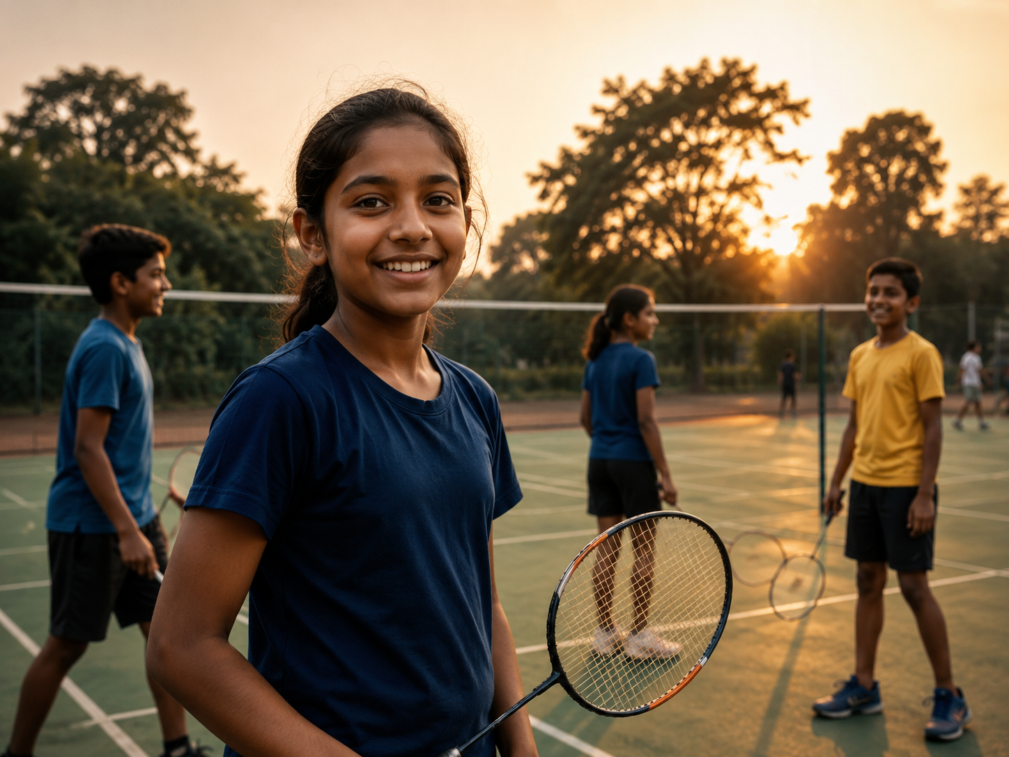 Young people participating in sports and community development
